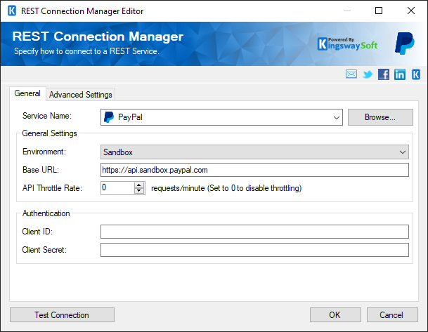 SSIS REST PayPal Connection Manager